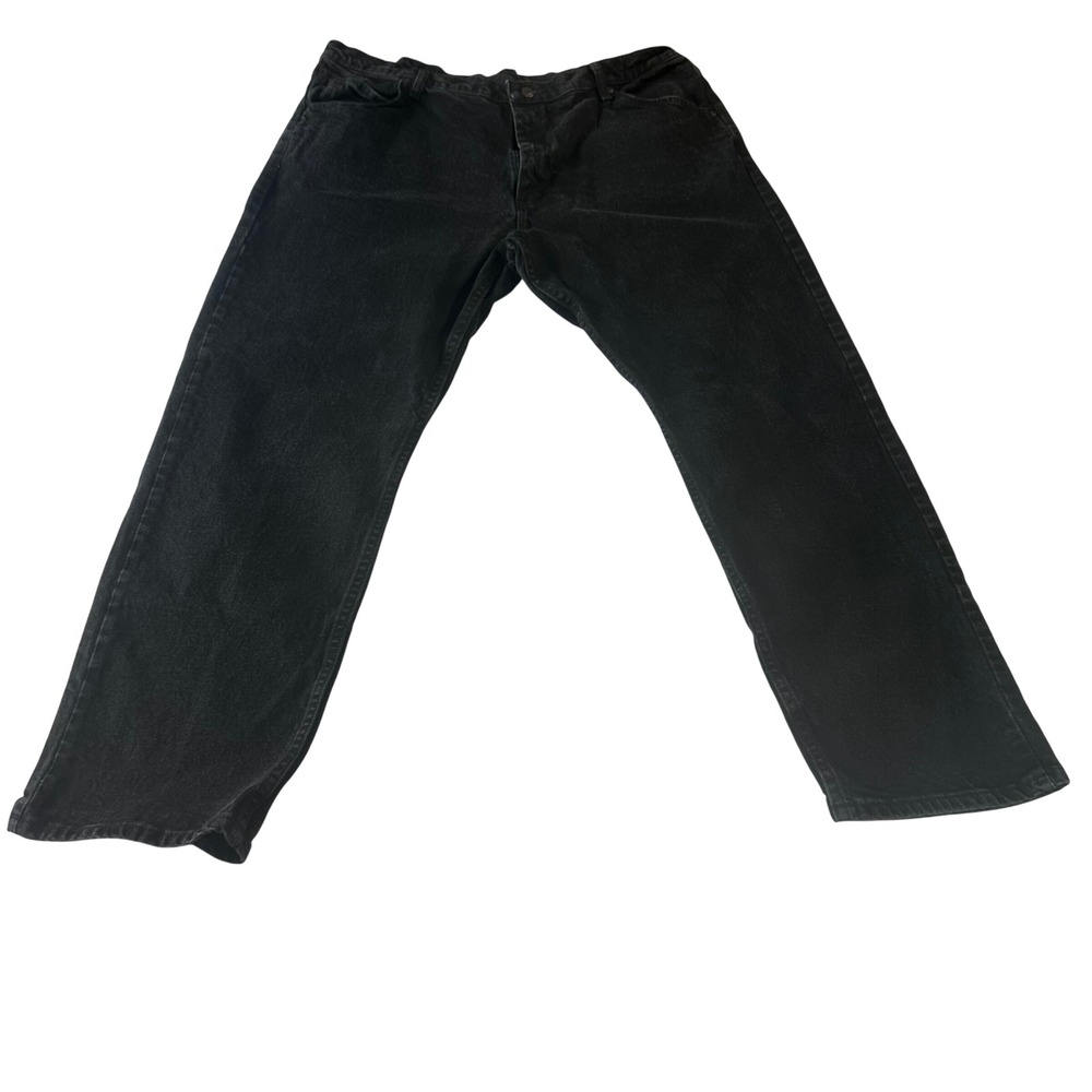 Wrangler Mens Black Straight Leg Jeans 42x30 97FXVCB Stretch Denim